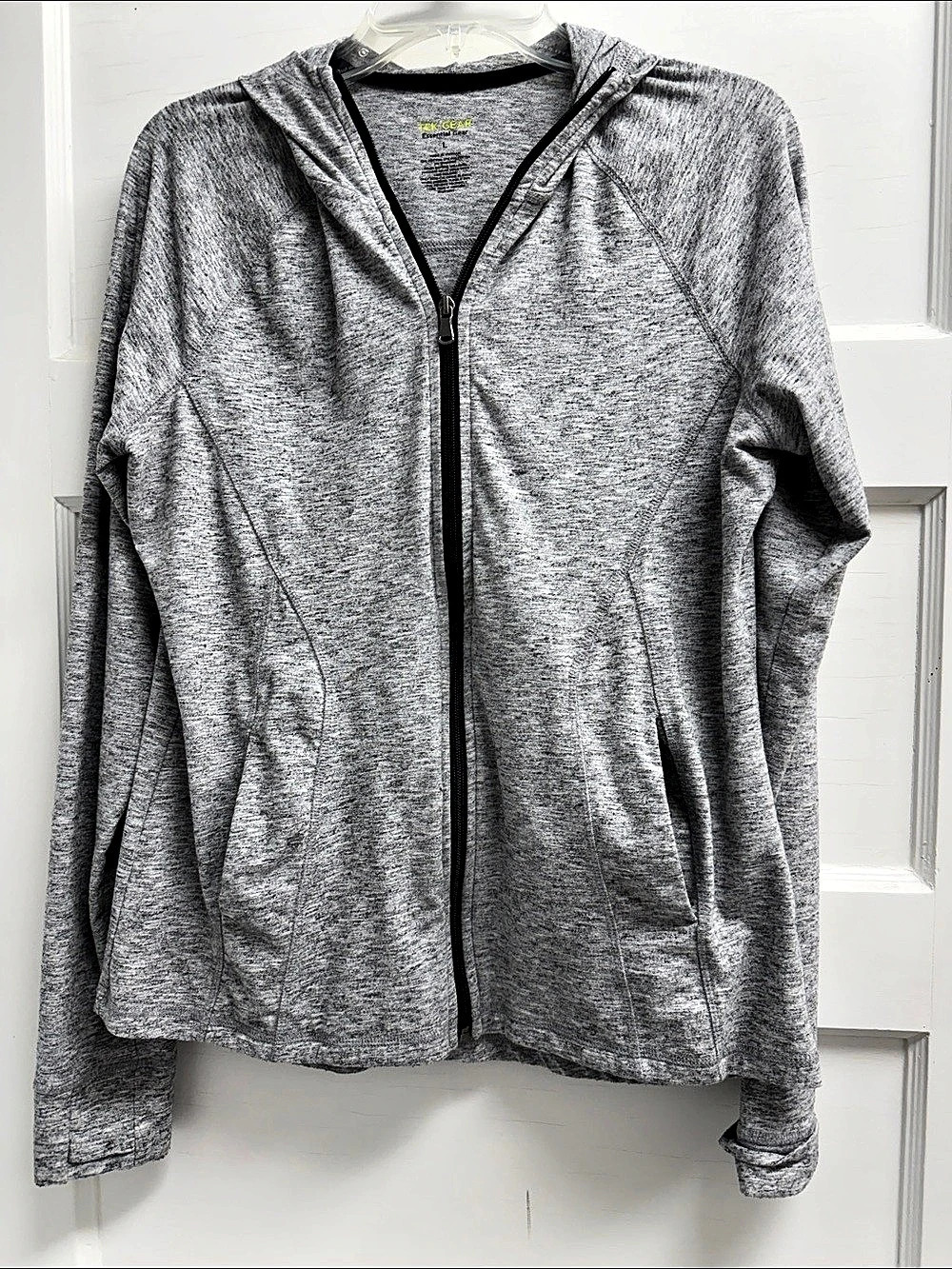 TEK GEAR Essential Gear Gray Lightweight Hooded Jacket